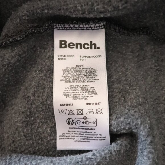 Bench‎ Men's Sz L Black Manchini Kangaroo Pocket Stretch Hooded Sweater - Picture 15 of 16